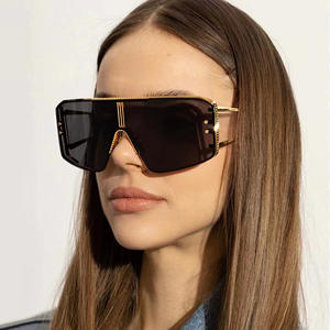 Gafas de Sol Extra Grandes Estilo Steampunk Unisex, Marco de PC, Protección UV400, Negras, Montura Completa, Diseño Integrado - Product Image 5