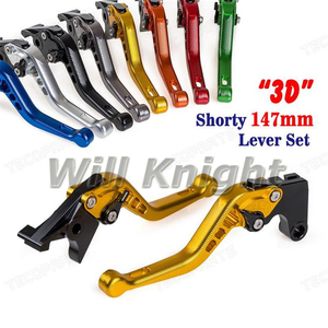 Levier de frein et d'embrayage court en aluminium CNC 3D pour moto Honda Yamaha Suzuki Kawasaki KTM Ducati <span class=keywords><strong>Triumph</strong></span> - Product Image 1