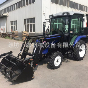 Tracteur à quatre roues avec chargeur frontal et benne squelette pour travaux agricoles, moteur diesel - Product Image 4