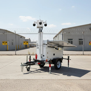 Remolque de Seguridad Solar con CCTV, Mástil Telescópico de 4-9 Metros, IP65, Remolque Solar Móvil para Obras de Construcción - Product Image 2
