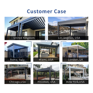 Pérgola de jardín de PVC impermeable colorida y cenador de aluminio Pérgola redonda para exteriores de 3x3M <span class=keywords><strong>con</strong></span> marco de madera y arco de patio <span class=keywords><strong>con</strong></span> techo de metal - Product Image 5