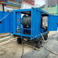 Nouvelle machine de nettoyage de canalisations diesel robuste montée sur remorque, pompe triplex 24Mpa pour le nettoyage des drains DN100-DN1200