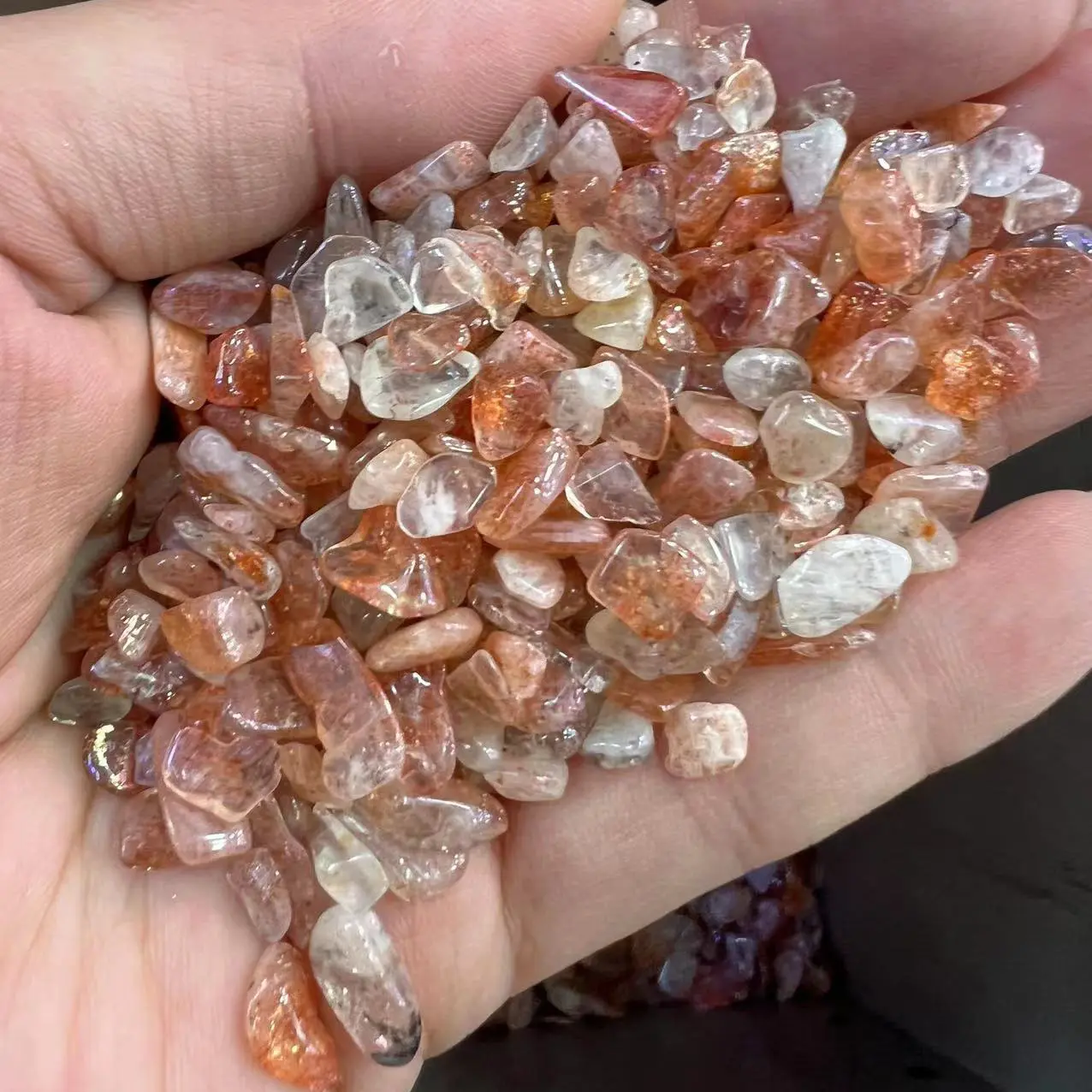 Großhandel rohen natürlichen Edelstein Sonnenstein Handwerk Heilung Tumbled Stones Bulk Kristall Heilung Kristall chips Kristall kies