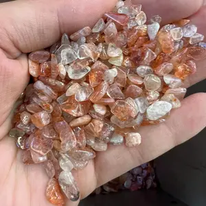 Atacado Raw Natural Gemstone Sun Stone Artesanato Cura Tumbled Stones Bulk Crystal Healing Chips Crystal Gravel