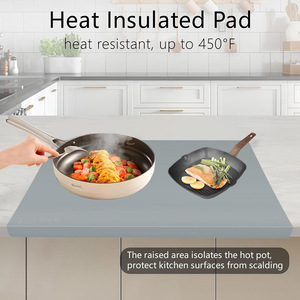 Heat Resistant Multi-purposes Silicone Mat for Countertop with Edge Protection, Kitchen Bathroom <b>Table</b> <b>Protector</b> Mat - Product Image 3
