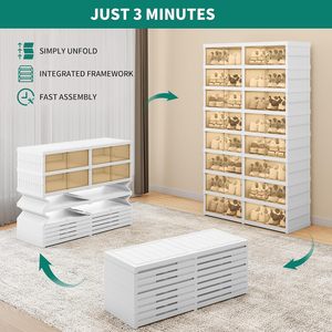 Caja de Almacenamiento de Zapatos de Plástico Transparente, Plegable y Apilable, Rectangular, Moldeada por Inyección de PP+PC, 22L, Precio de Fábrica al por Mayor, Inthetrend - Product Image 4