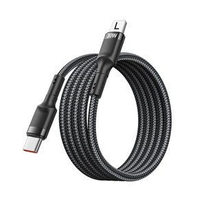 <span class=keywords><strong>Chargeur</strong></span> USB C pour <span class=keywords><strong>iPhone</strong></span> avec logo personnalisé, PD30W, charge rapide, cordon tressé en nylon de type C vers port L pour <span class=keywords><strong>iPhone</strong></span> <span class=keywords><strong>14</strong></span> 13 12 11 <span class=keywords><strong>Pro</strong></span> Max iPad - Product Image 6