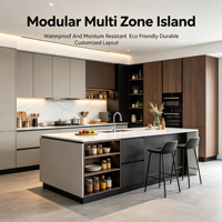 Meubles de cuisine modernes sur mesure, armoires de cuisine durables avec comptoirs pour la rénovation de villas et d'appartements