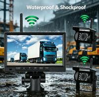 Sistema de Cámara Inalámbrica Impermeable IP68 para Camiones, Monitor de 7 Pulgadas con Visión Nocturna IR de 720P para Semirremolques y Camiones Pesados