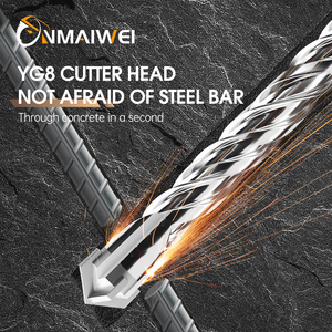 10mm gạch đá bê tông thép Vonfram cacbua Xoắn 7x SDS cộng với 4 máy cắt đầy đủ cacbua nghiêng SDS Max búa khoan bit - Product Image 4