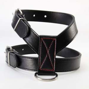 Correa de Pecho Negra para Perros con Cuerda de Sujeción, Accesorio Antipérdida para Pasear Perros, Collar para Mascotas con Diseño de la Letra K, Talla Mediana - Product Image 3
