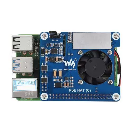 Power Ethernet Hat C Isolated PoE HAT for Raspberry Pi 4 Support IEEE 802.3af or 802.3at PoE Stand
