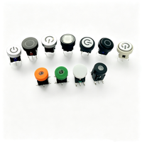 Interrupteur tactile LED rouge 12V rond avec cadre, 6*6*8.3mm DIP pour PCB