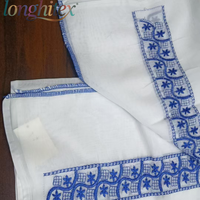 Longhitex Factory 100% Polyester Broderie Arabie Écharpe Châles 250cm + 450cm Taille Anti-Pilule Anti-Statique Voile Tissus pour Filles