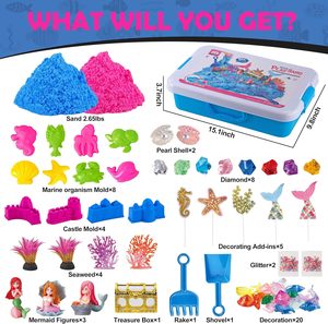 Jouets <span class=keywords><strong>de</strong></span> bac sensoriel océanique avec animaux marins, kit <span class=keywords><strong>de</strong></span> sable artistique pour bac à sable, jouets <span class=keywords><strong>de</strong></span> plage pour enfants - Product Image 2