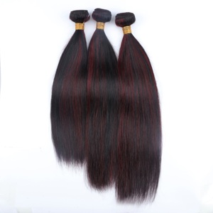 Prix d'usine P1B/99J Mèches de cheveux vierges brésiliens naturels, couleur piano, mèches rouges bordeaux - Product Image 1