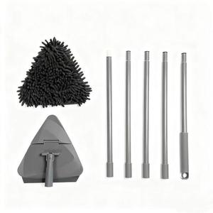 Mocio 360 a <span class=keywords><strong>triangolo</strong></span> pieghevole ESD con pavimento estensibile per la pulizia magica in microfibra in pile di corallo in ciniglia con mocio a <span class=keywords><strong>triangolo</strong></span> piatto - Product Image 1