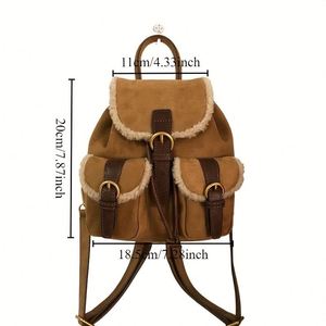 Wholesale Women All Day Backpack Fleece <b>Small</b> Fanny Pack Personalized Faux Wool Fleece Women Backpack <b>Purse</b> Backpack - Product Image 2