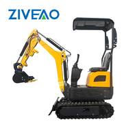 Harga Mini Excavator Hidrolik ZIVEAO 0.016m³ untuk Rumah dan Kebun, Mini Bagger/ Digger/ Excavator dengan Roda Karet