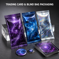 Emballages personnalisés métallisés pour boosters de cartes à collectionner, pochettes thermoscellables pour sacs surprises d'anime avec logo