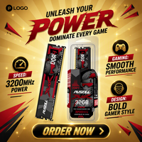 PUSKILL Mémoire RAM DDR4 haute bande passante 16 Go 32 Go 3600 MHz pour ordinateur de bureau, module UDIMM 288 broches pour PC Gamer et Streamer
