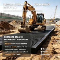Tapis de sol en HDPE 4x8 pieds, tapis de protection routière, tapis de construction robuste antidérapant à emboîtement