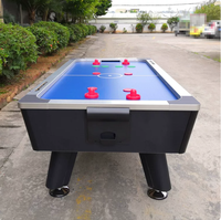 Table de hockey sur air de 8 pieds pour salle de jeux à domicile avec marqueur électronique, pieds réglables, surface ignifuge, certifiée CE, ventilateur