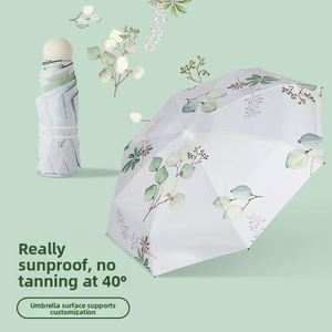 Parapluie mini capsule portable anti-UV en vinyle orange, motif dessin animé adulte, en acier, 50 % de réduction, idéal pour les cadeaux d'affaires - Product Image 3