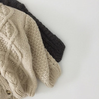Bébé filles pull automne hiver enfants surdimensionné à manches longues col rond coton torsadé tricot bébé chandails Cardigan