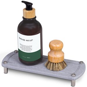 FIGOO - Organisateur d'évier le plus vendu avec support pour torchon, <span class=keywords><strong>plateau</strong></span> de drainage à séchage rapide, montage facile pour évier de cuisine - Product Image 1