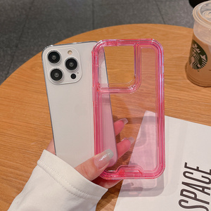 Custodia protettiva ibrida 3 in 1 per <span class=keywords><strong>iPhone</strong></span> 15 14 13 12 11 Pro Max custodia rigida posteriore 360 antiurto in acrilico trasparente per telefono - Product Image 4