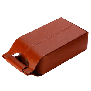 Sang Trọng Hộp Rượu Vang Chất Lượng Cao Biểu Tượng Tùy Chỉnh Da Nâu Duy Nhất 2 Chai Không Thấm Nước Cách Điện Cổ Điển Thanh Lịch Cổ Điển Thiết Kế Mới - Product Image 2