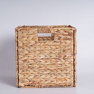 Nouveaux paniers de rangement en jacinthe d'eau naturelle, <span class=keywords><strong>panier</strong></span> en <span class=keywords><strong>osier</strong></span> <span class=keywords><strong>rectangulaire</strong></span> avec poignées intégrées - Product Image 3