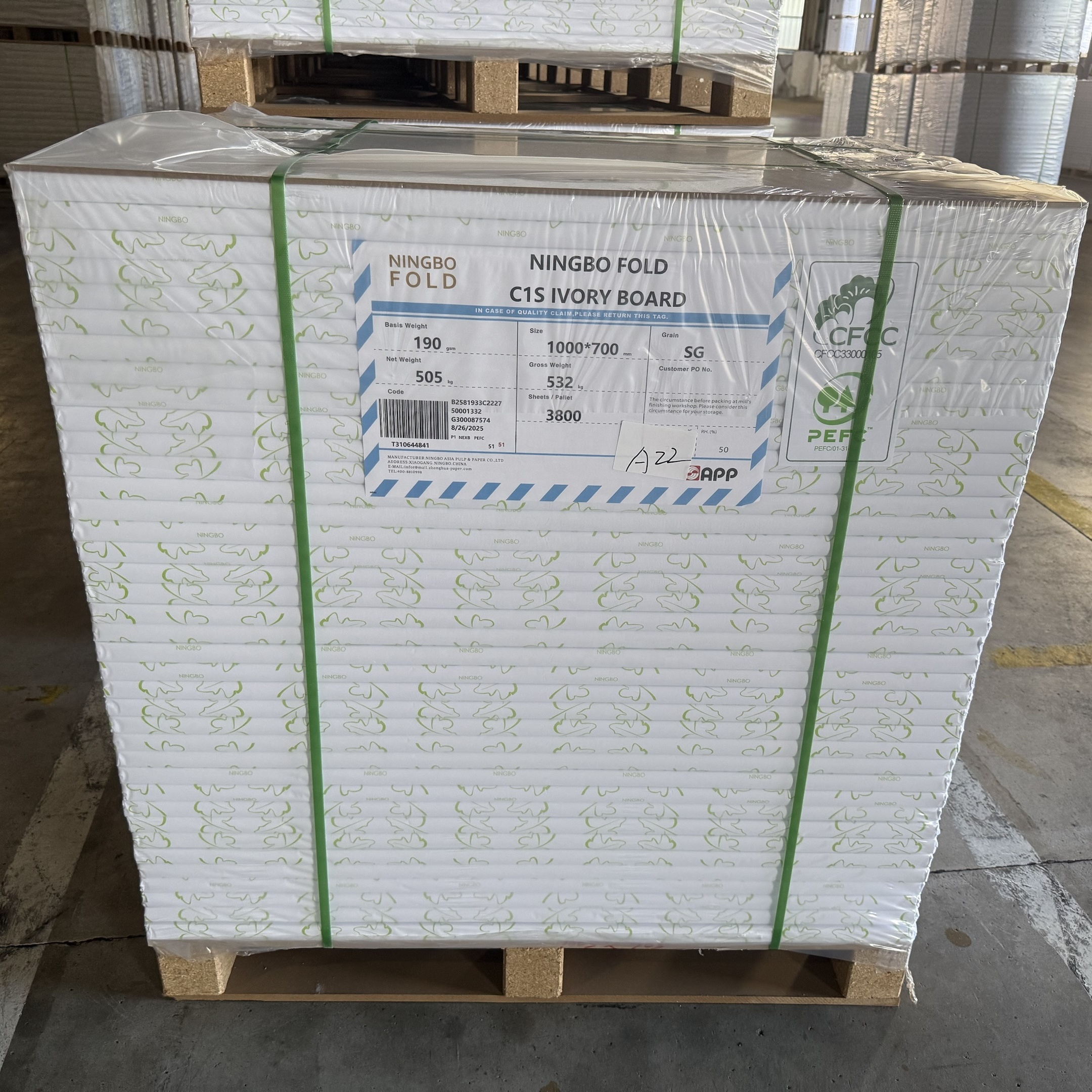 China Paper Supplier Ningbo fold C1S ivory board C2S Art Paper Coated Paper White Cardboard 170~400gsm FBB