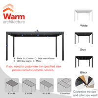 Gazebo de techo duro motorizado con Control remoto motorizado con persianas ajustables a prueba de lluvia/viento inteligente de aluminio para espacios de vida al aire libre