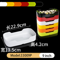 Assiette en mélamine avec logo personnalisé BST Vaisselle de restaurant carrée en plastique-pour BBQ Hot Pot Parties Fabriqué en Chine