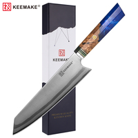 Couteau de chef Kiritsuke de 8 pouces, 7 couches, acier Damas 440C, couteau de cuisine japonais professionnel avec manche ergonomique en résine