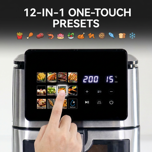 Freidora de Aire Digital Multifuncional <span class=keywords><strong>Sin</strong></span> <span class=keywords><strong>Aceite</strong></span> de 8L y 9L para el Hogar con Pantalla Táctil LCD a Color Personalizada de Acero Inoxidable - Product Image 6