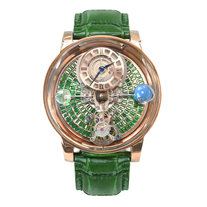 Montre à quartz pour homme tendance, motif Terre céleste entièrement transparent, personnalisable, 46 mm, très vendue - Product Image 1
