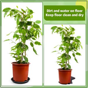 Ensemble de 16 plateaux d'égouttement noirs de 11.8 pouces en plastique épais soucoupes pour plantes soucoupes robustes pour pots de fleurs, jardinières d'intérieur et d'extérieur - Product Image 3