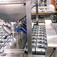 Machine automatique de remplissage et de scellage de gobelets, équipement d'emballage liquide haute précision avec impression de date pour eau, jus, yaourt