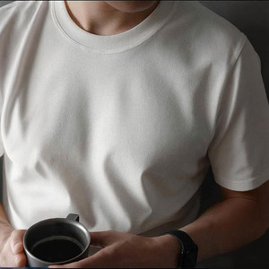 Camiseta de Hombre Personalizada de Alta Calidad, 300GSM, Corte Regular, Transpirable, Cuello Redondo, Tejido de Punto, Algodón Liso - Product Image 3