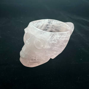 Taza de <span class=keywords><strong>cristal</strong></span> con diseño de forma de calaveras de cuarzo transparente Rosa Natural con asa, taza de té de café tallada a mano para regalo - Product Image 6