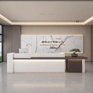 Mostrador de Recepción Comercial de Madera Ecológica Moderna YS-0809 con Luz LED y Unión sin Costuras para Hoteles, Escuelas y Edificios de Oficinas - Product Image 6
