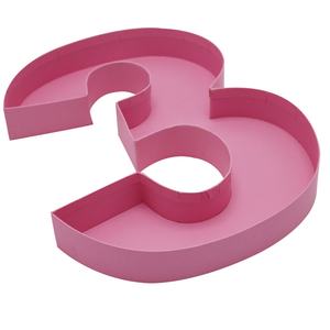 Plat de service en carton papier-mâché en forme de chiffre de 12 pouces pour anniversaire, bonbons, friandises ou plateau de charcuterie - Product Image 3