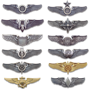 custom metal pin 3D custom metal pilot wings pin badge