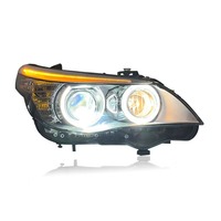 Conjunto de Faros Delanteros para BMW Serie 5 E60 (520/523/525/530) con Lente de Proyector y Luces de Circulación Diurna