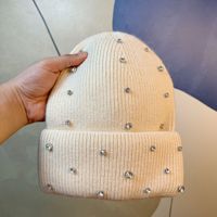 Chapeau en tricot jacquard d'hiver pour femmes, bouton, mélange de poils de lapin, cache-tête respirant, imperméable, nouvelle version coréenne tendance