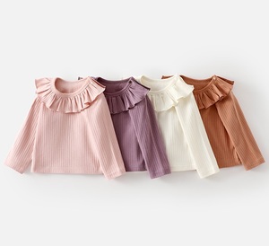 Guai Premium Bebek Kız Çocuk Fitilli Örgü Fırfırlı Yaka Üstü Yumuşak Pamuklu Kazak Butik Günlük Kullanım İçin - Product Image 3