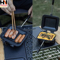 Plaque de cuisson pour sandwichs et toasts, moulée par pressage à chaud, pour camping en extérieur, compatible feu direct, avec clip de fixation pour bord de pot
